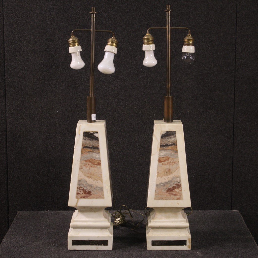 Beautiful Pair Of 1960s Marble Lamps-photo-2