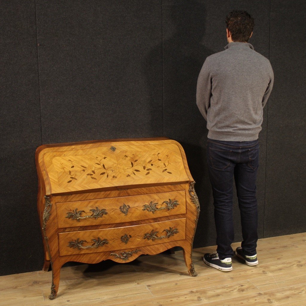 French Inlaid Bureau From 20th Century-photo-2