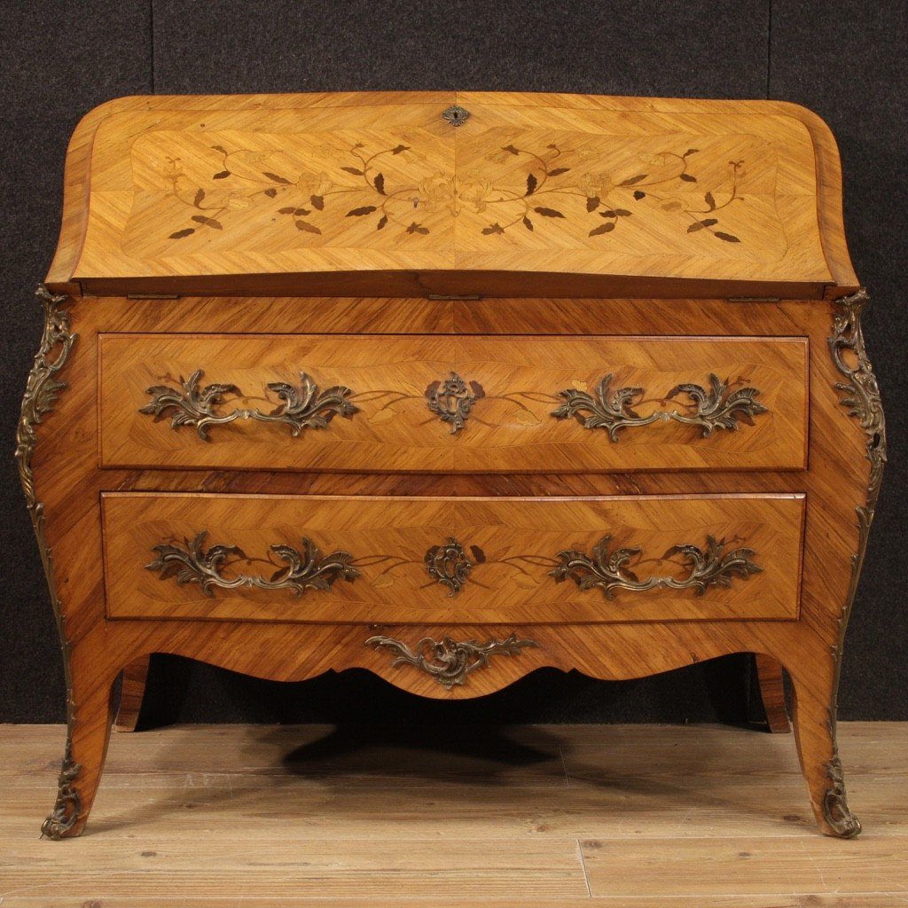 French Inlaid Bureau From 20th Century-photo-3