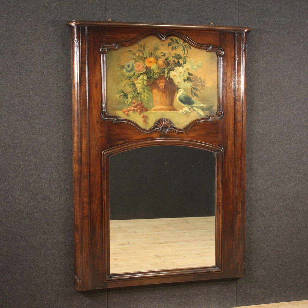 Miroir De Cheminée Italien En Bois Du 20ème Siècle-photo-2