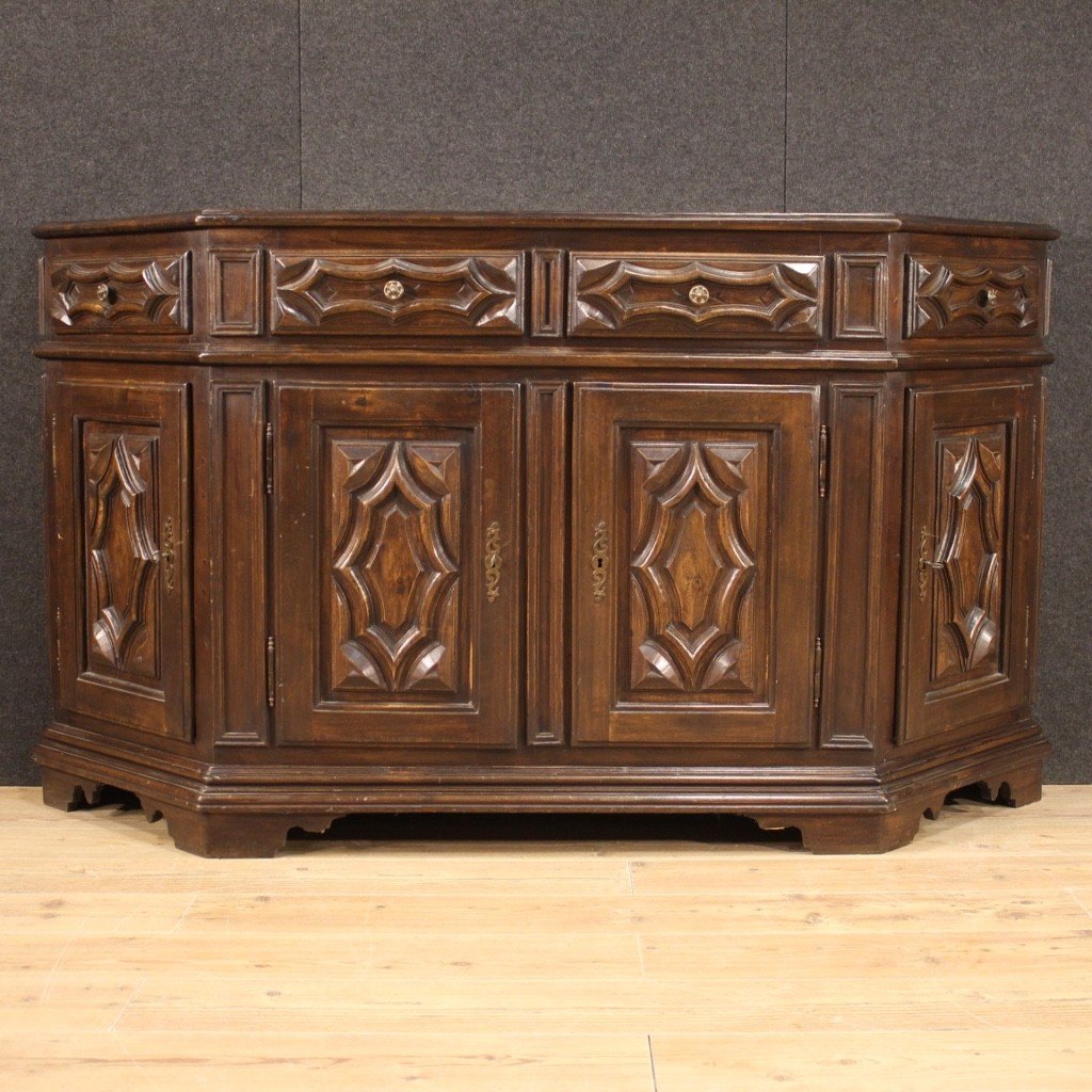 Sideboard In Oak And Beech Wood From 20th Century