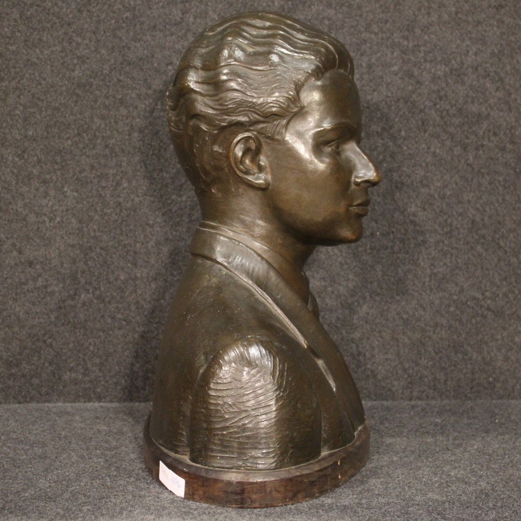 Bronze Half-bust Sculpture From 20th Century-photo-4