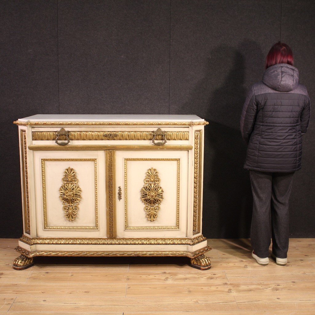 Umbertine Sideboard With Marble Top From The Second Half Of The 19th Century-photo-2