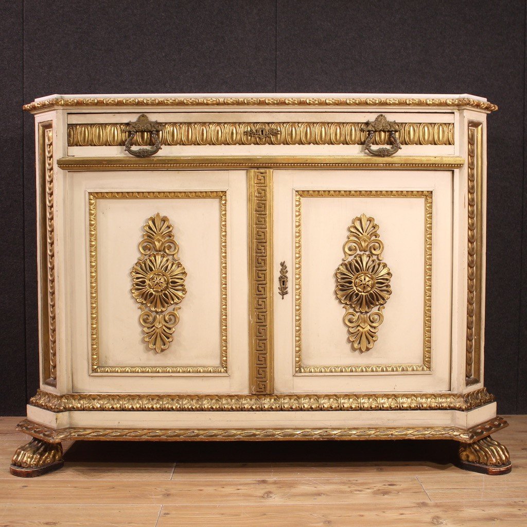 Umbertine Sideboard With Marble Top From The Second Half Of The 19th Century-photo-3