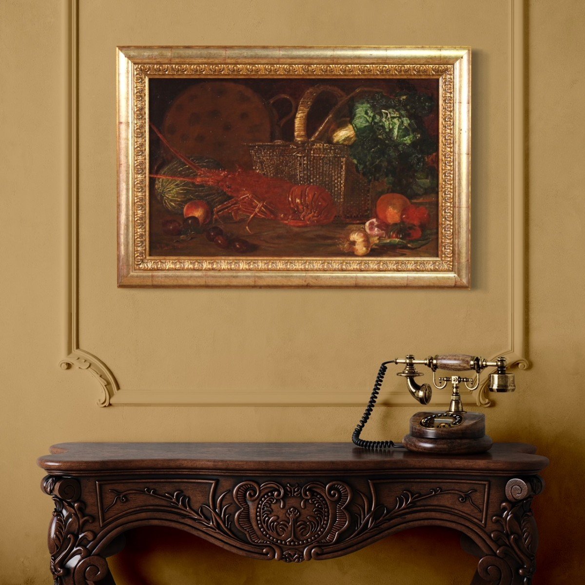 Ancien Tableau Nature Morte Datée 1883-photo-2