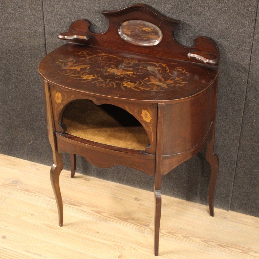 English Dressing Table In Inlaid Wood From 20th Century-photo-2