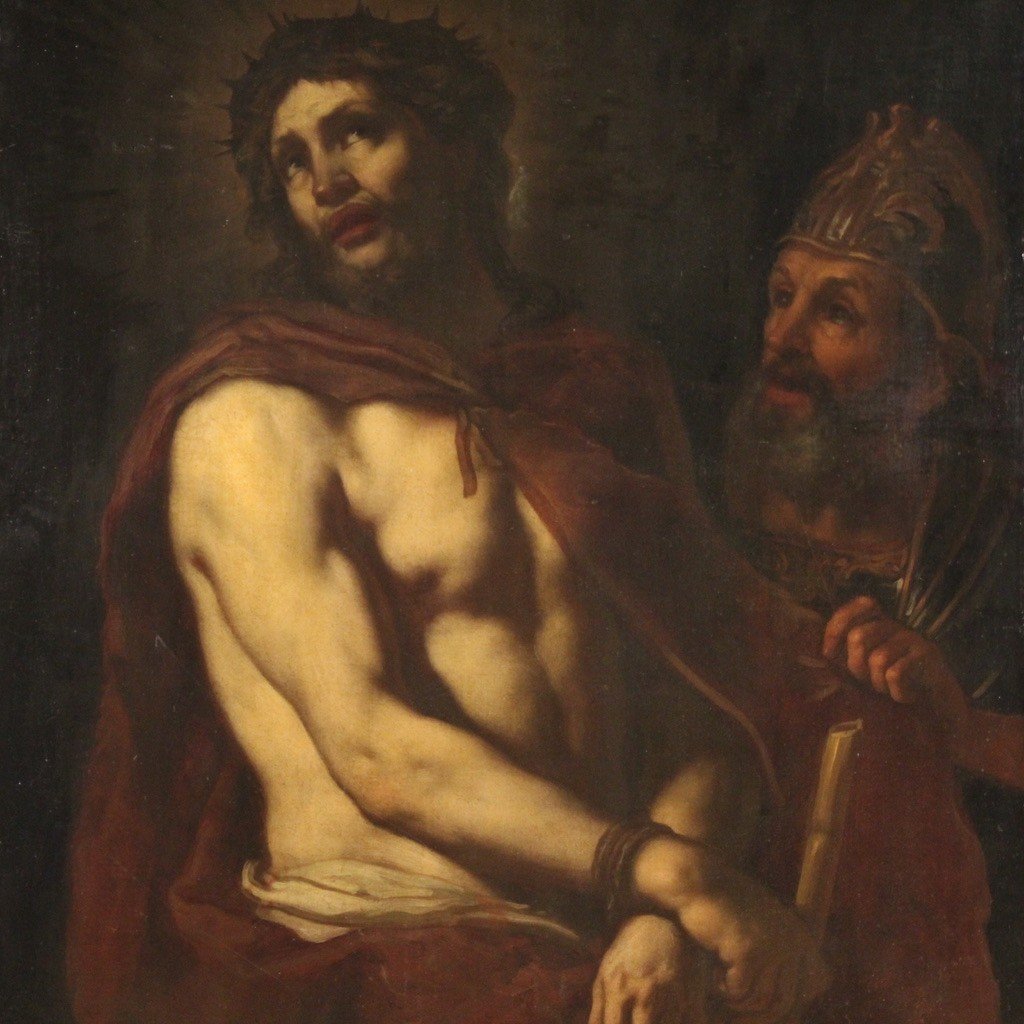 Great 17th Century Italian Religious Painting, Ecce Homo-photo-2