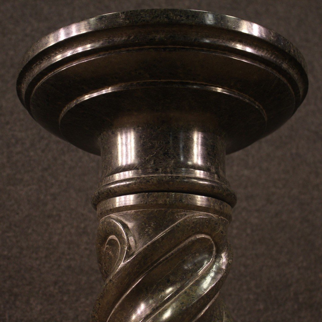 Italian Twisted Marble Column From The 20th Century-photo-4