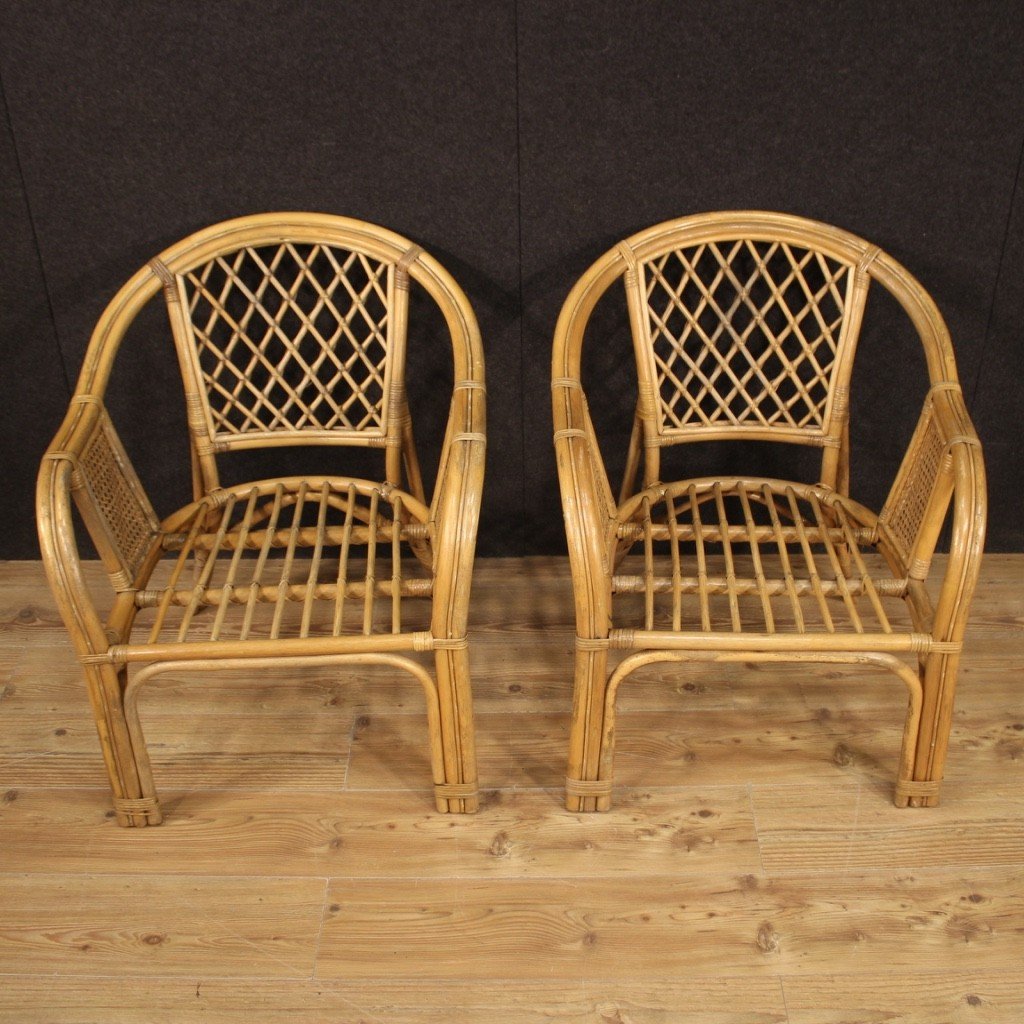 Pair Of Italian Wicker Armchairs