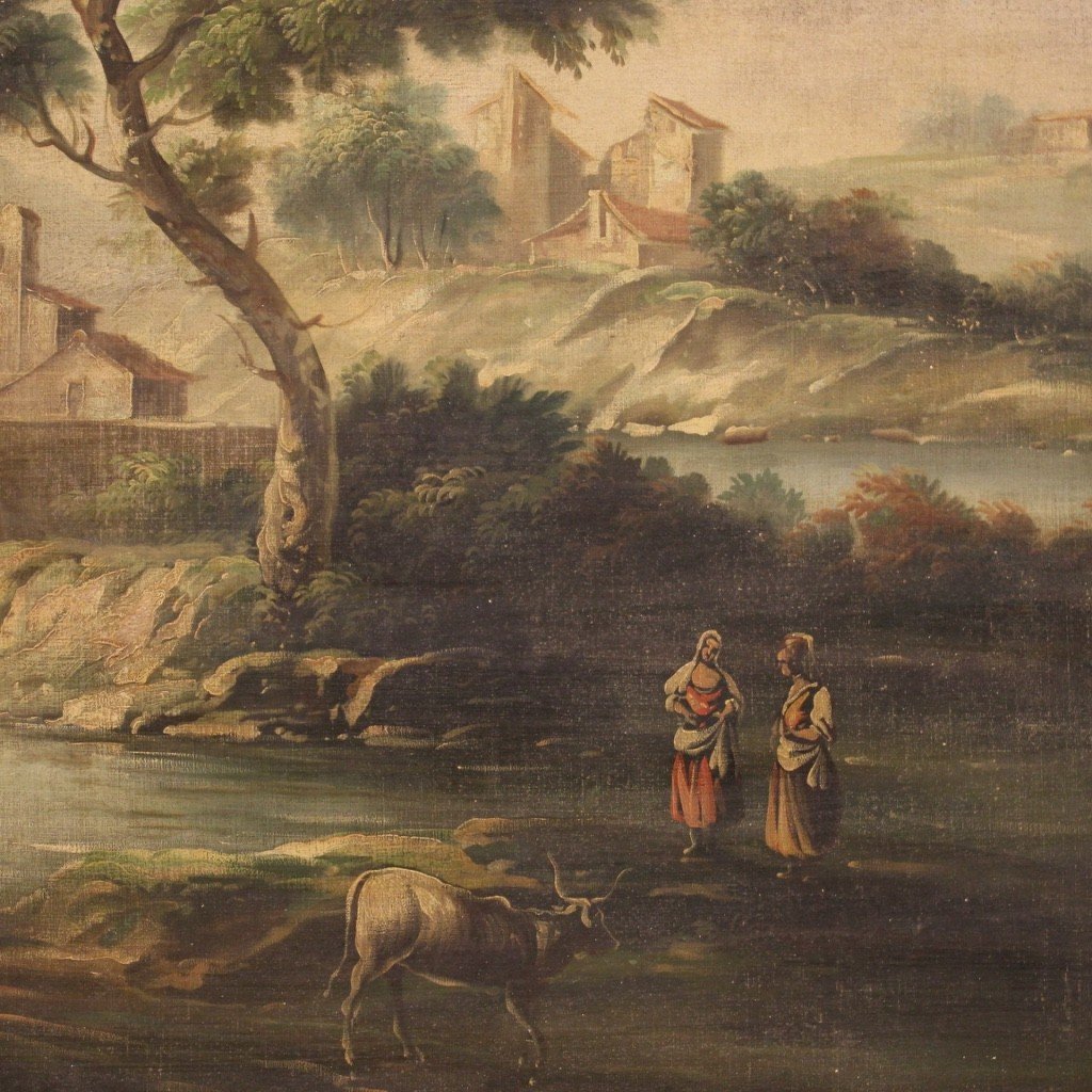 Peinture Italienne Du Milieu Du 20ème Siècle, Paysage-photo-5