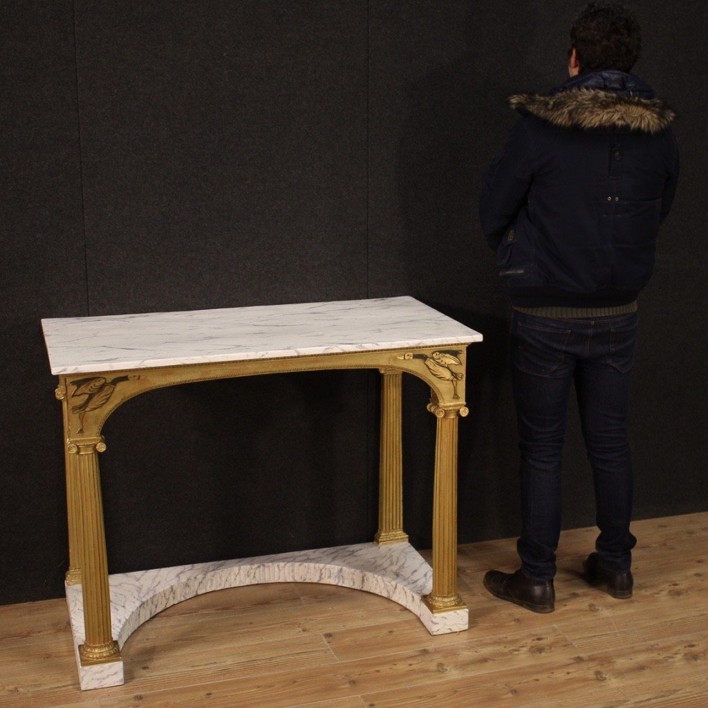 Console In Lacquered And Gilded Wood From The 20th Century-photo-2