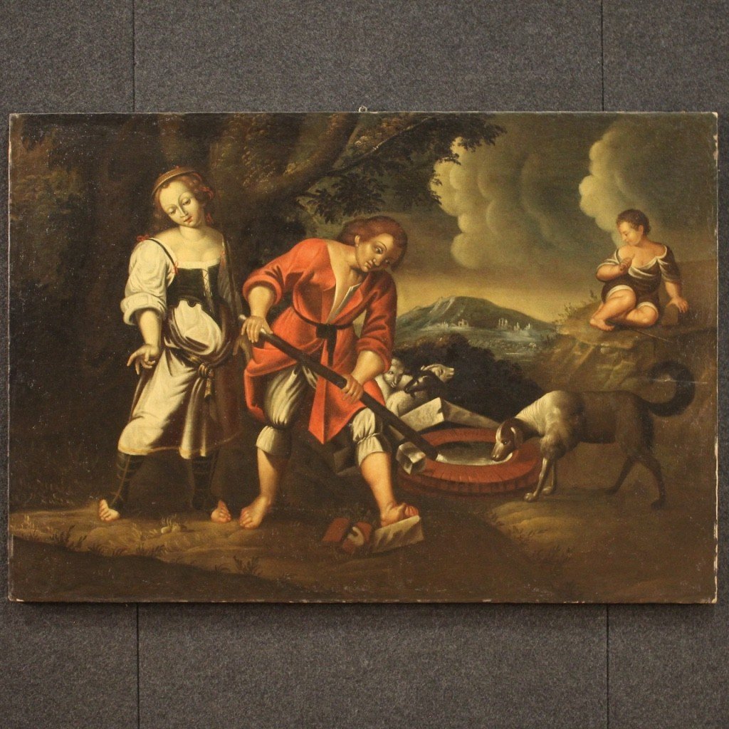 Antique Italian Painting From The 18th Century-photo-2