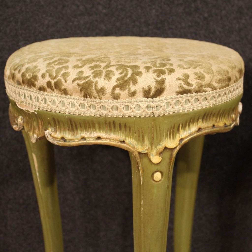 Pair Of Venetian Wooden Stools From The 20th Century-photo-1