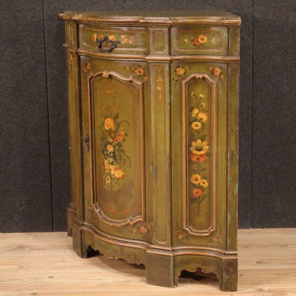 Painted Corner Cupboard In Venetian Style From 20th Century-photo-7