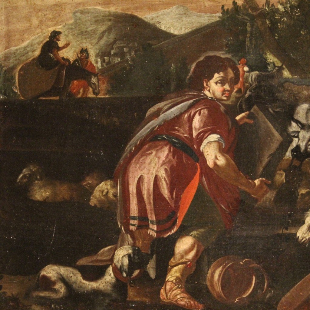 Religious Painting From The 18th Century Rachel And Jacob At The Well-photo-3
