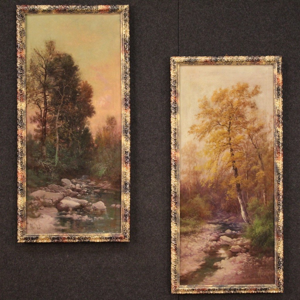 Signed Painting Landscape In Impressionist Style From The 19th Century-photo-3