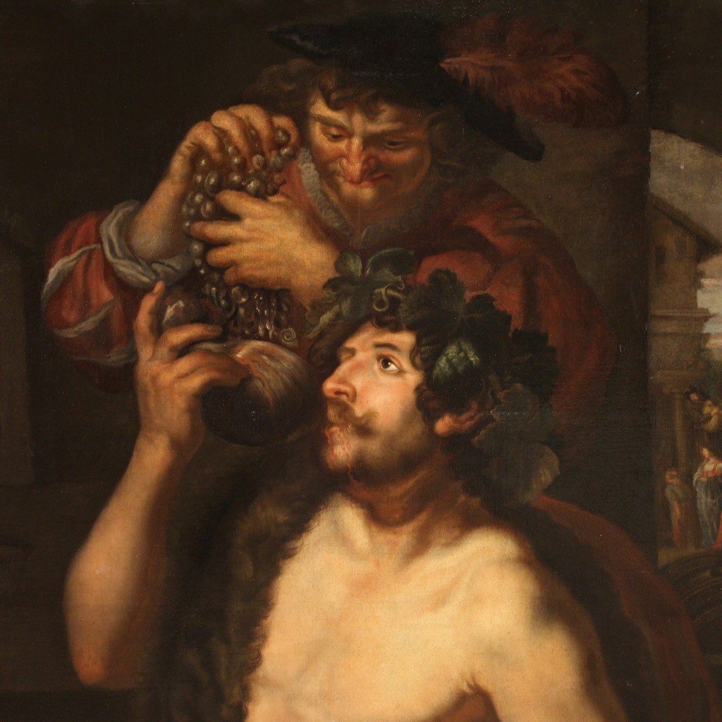 Peinture Mythologique Du 17ème Siècle, Bacchus Et l'Allégorie Du Mois d'Octobre-photo-1