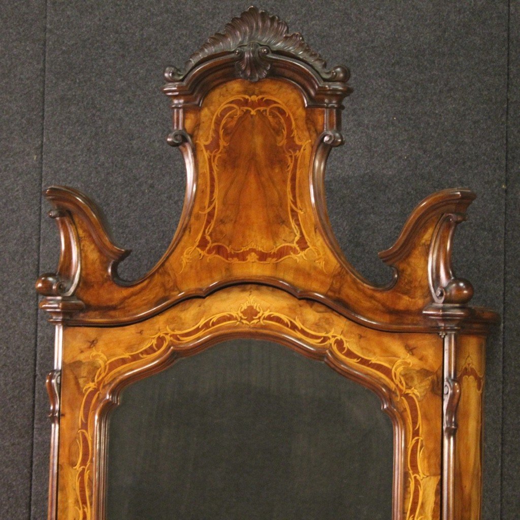 Trumeau In Rococo Style In Inlaid Wood From 20th Century-photo-3