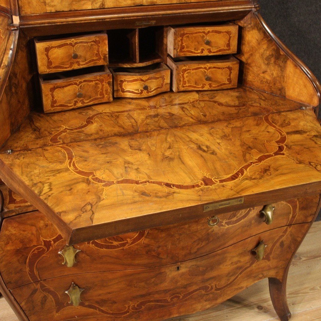 Trumeau In Rococo Style In Inlaid Wood From 20th Century-photo-4