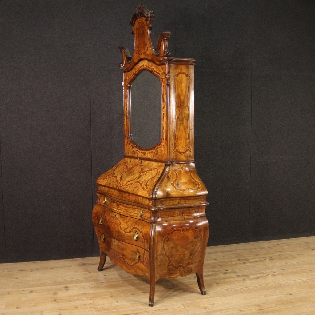 Trumeau In Rococo Style In Inlaid Wood From 20th Century-photo-7