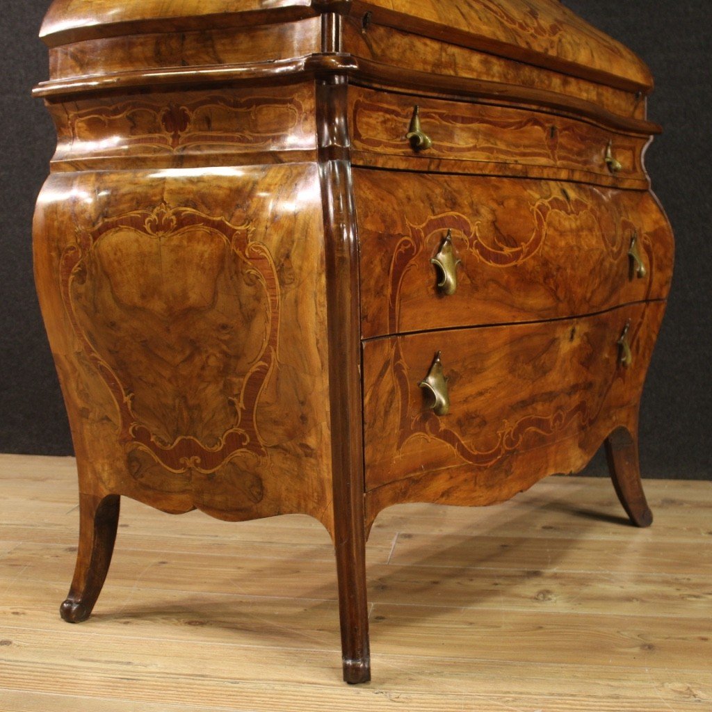 Trumeau In Rococo Style In Inlaid Wood From 20th Century-photo-8