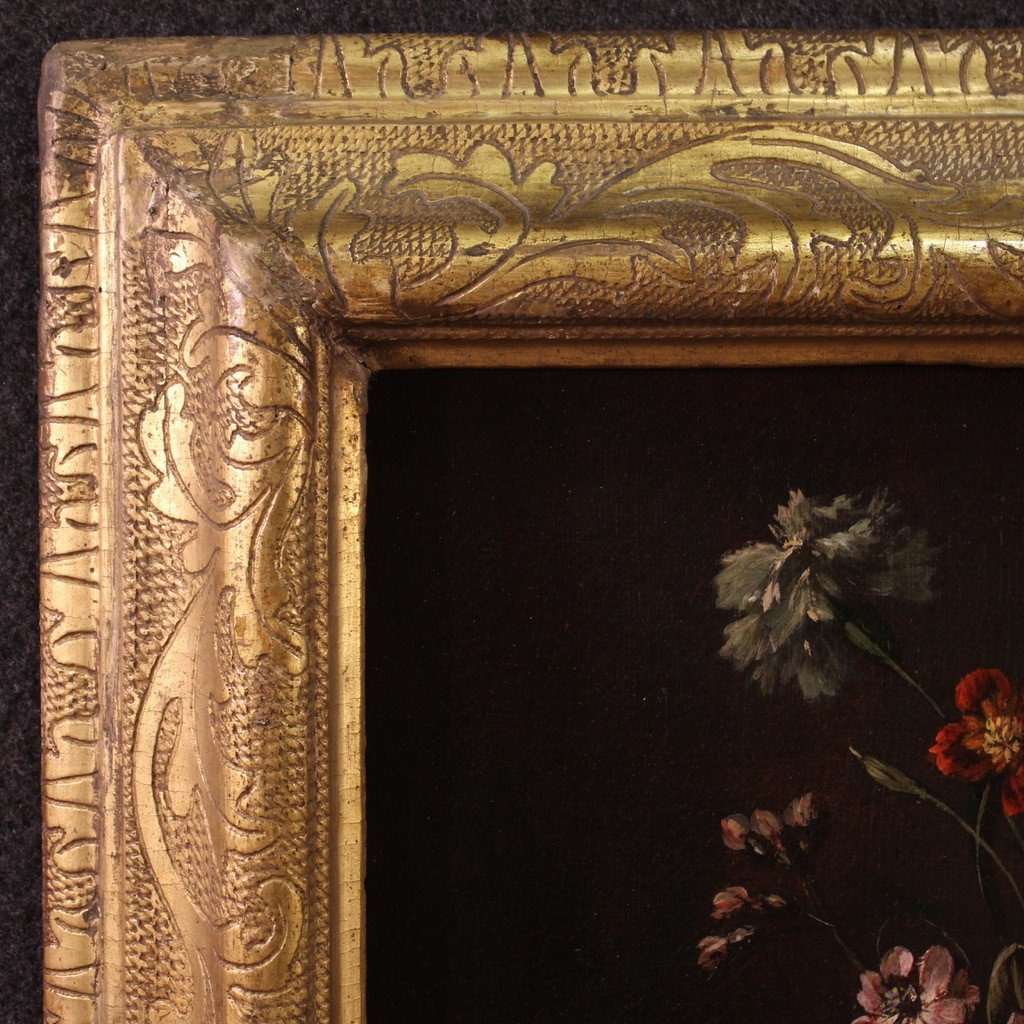 Still Life Painting Vase Of Flowers With Contemporary Frame From 17th Century-photo-5