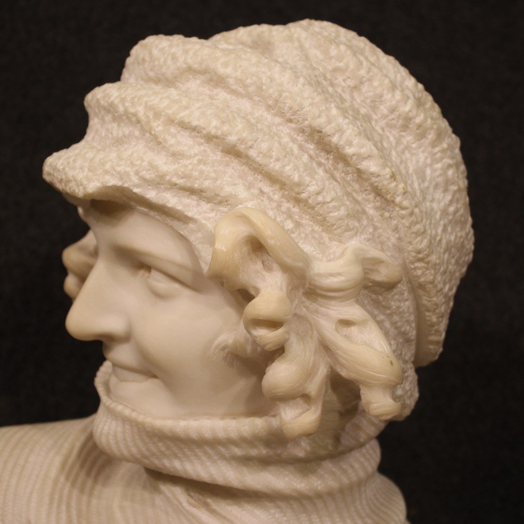 Signed 20th Century Italian Marble Sculpture-photo-4