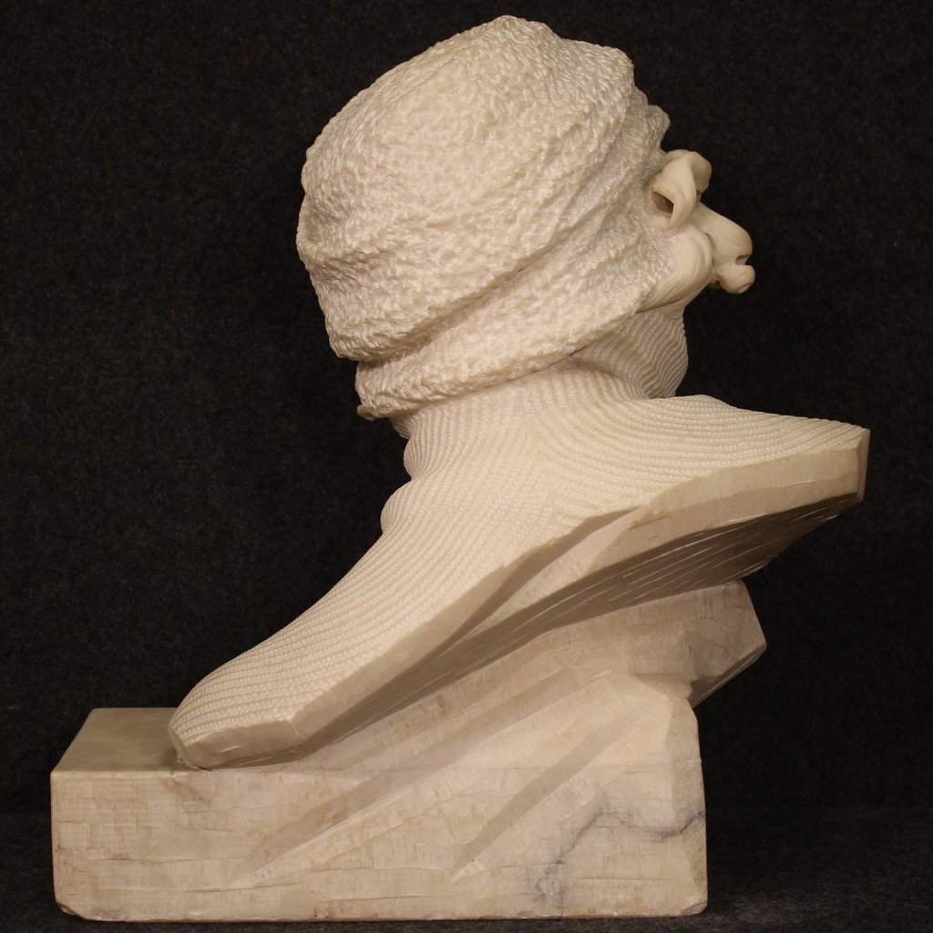 Signed 20th Century Italian Marble Sculpture-photo-4