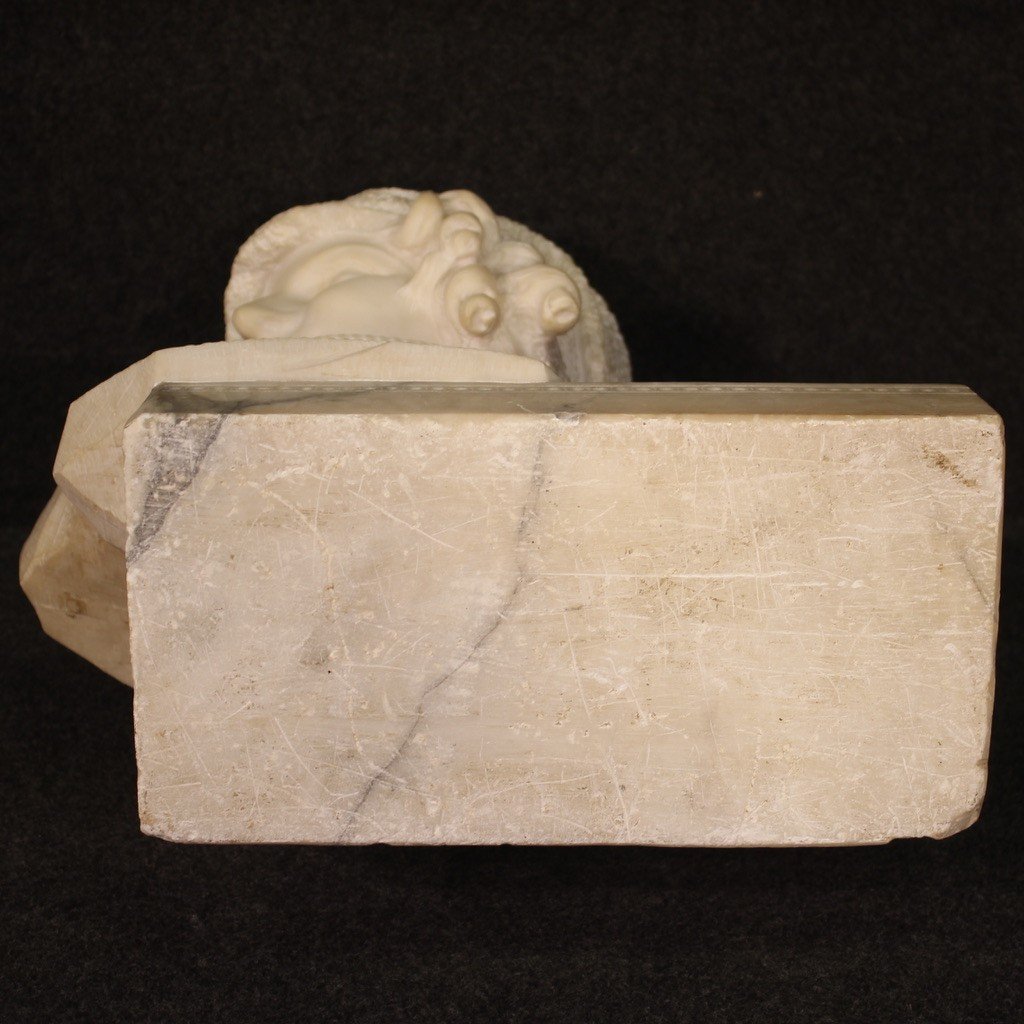 Signed 20th Century Italian Marble Sculpture-photo-6