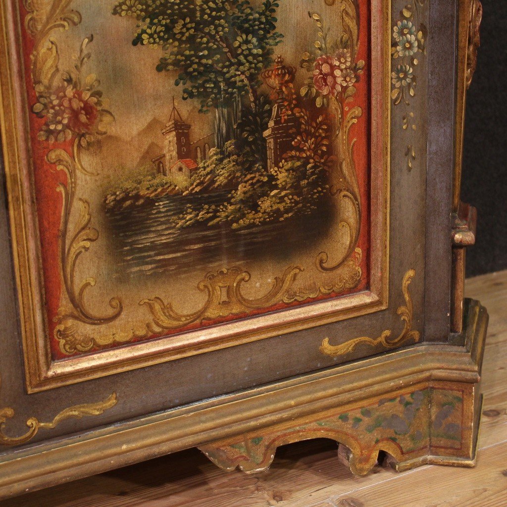 Elegant Lacquered And Painted Sideboard From The 20th Century-photo-3