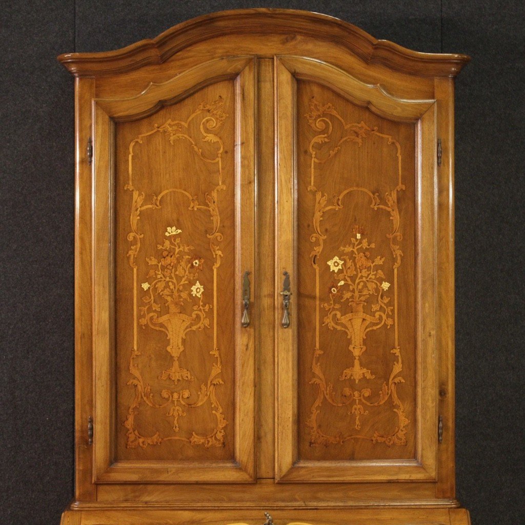 Italian Trumeau In Inlaid Wood In Louis XV Style-photo-4