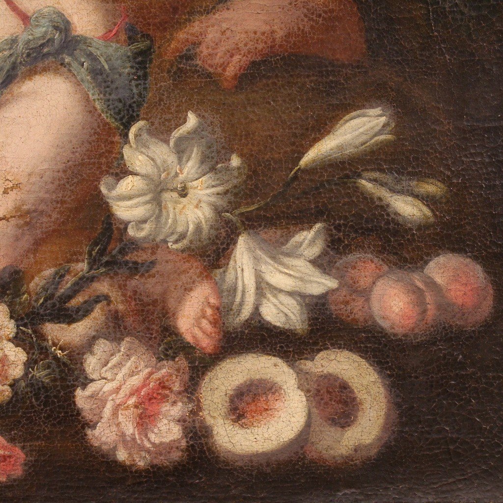 Beautiful 17th Century Italian Painting, Game Of Cherubs-photo-7