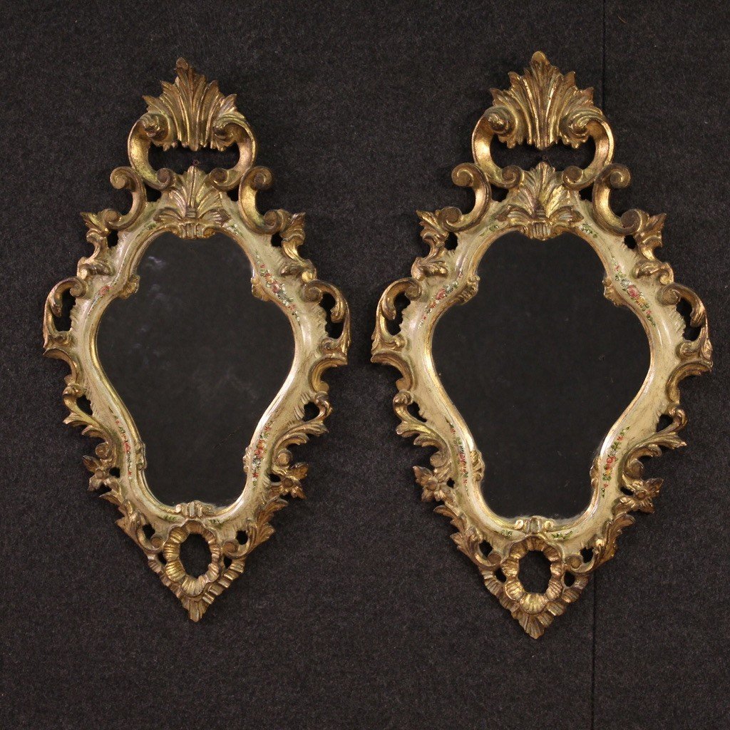 Pair Of Venetian Mirrors From The 20th Century