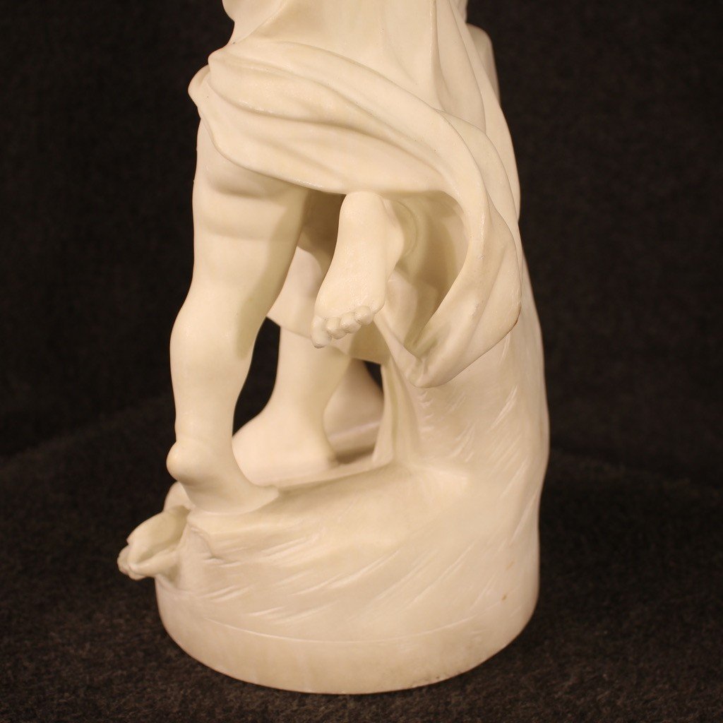 Signed Italian Marble Sculpture From The 19th Century-photo-4