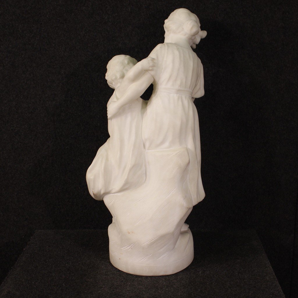 Signed Italian Marble Sculpture From The 19th Century-photo-6