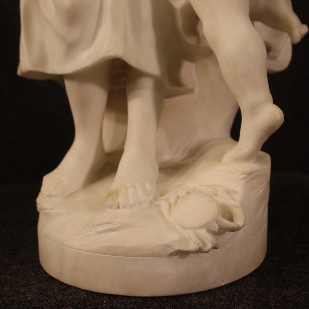 Signed Italian Marble Sculpture From The 19th Century-photo-8