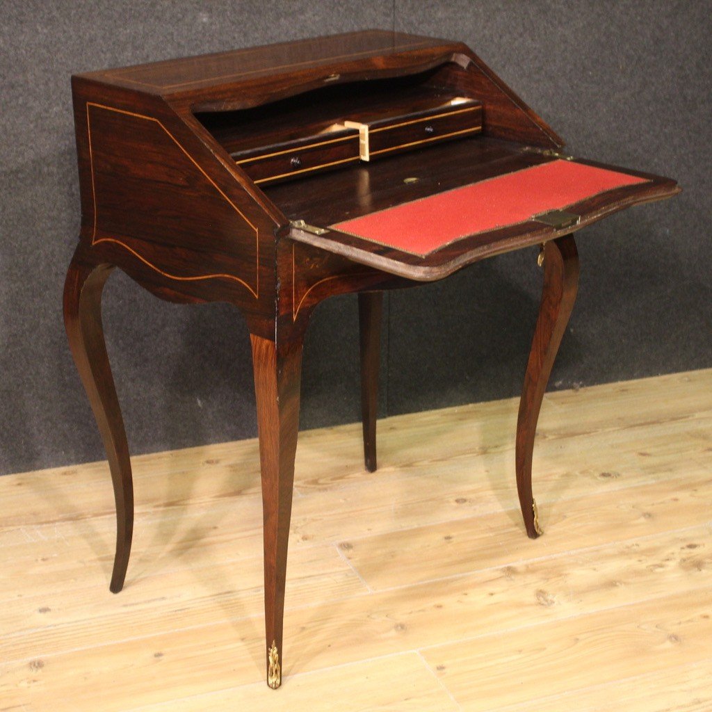 Elegant Louis XV Style Inlaid Bureau-photo-4