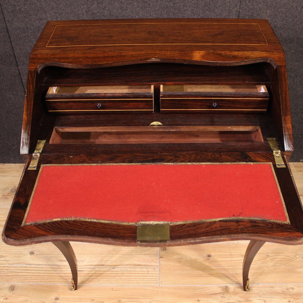 Elegant Louis XV Style Inlaid Bureau-photo-5