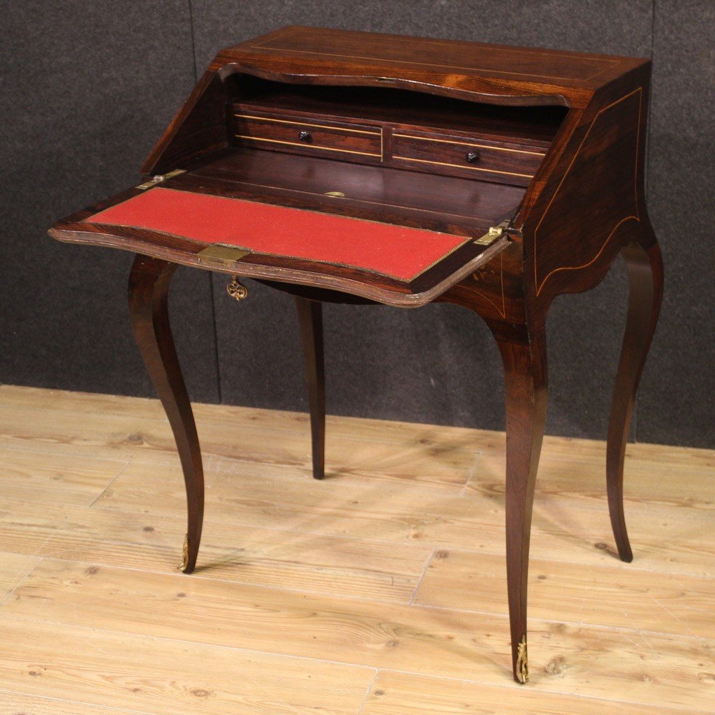 Elegant Louis XV Style Inlaid Bureau-photo-6