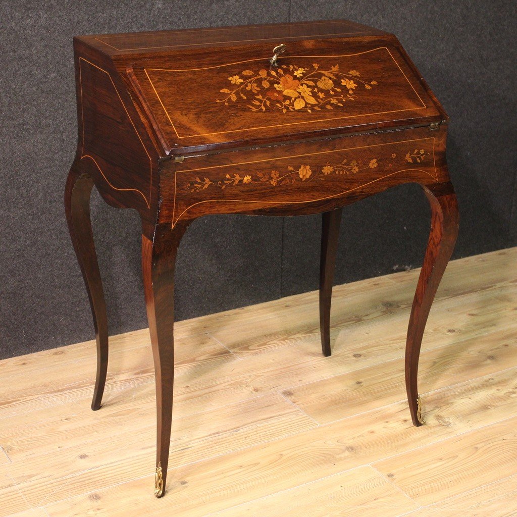 Elegant Louis XV Style Inlaid Bureau