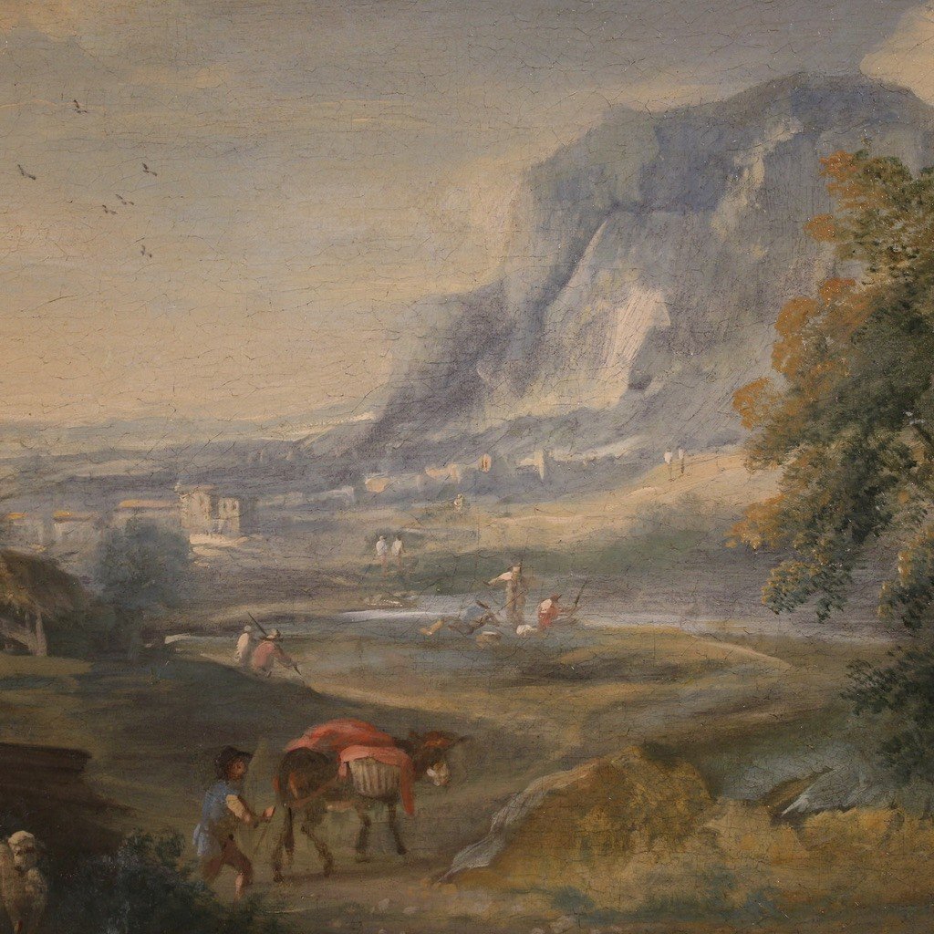 Refined 18th Century Bucolic Landscape Painting-photo-7