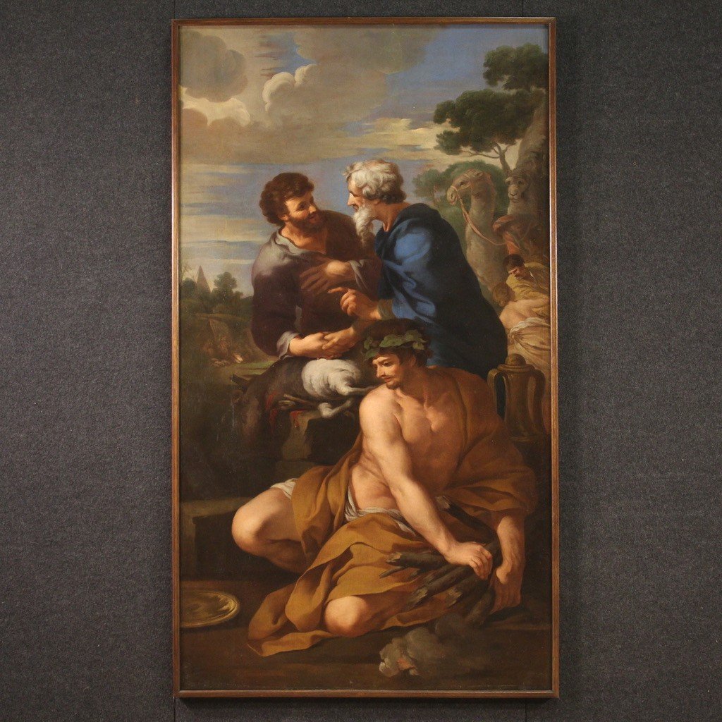 Great 17th Century Italian Painting, The Alliance Of Jacob And Laban