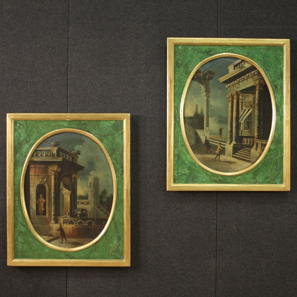 Painting View With Architectures And Characters From 18th Century-photo-1