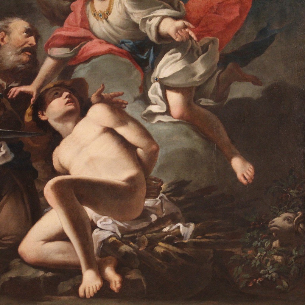 Grand Tableau Italien Du 17ème Siècle, Le Sacrifice d'Isaac-photo-1