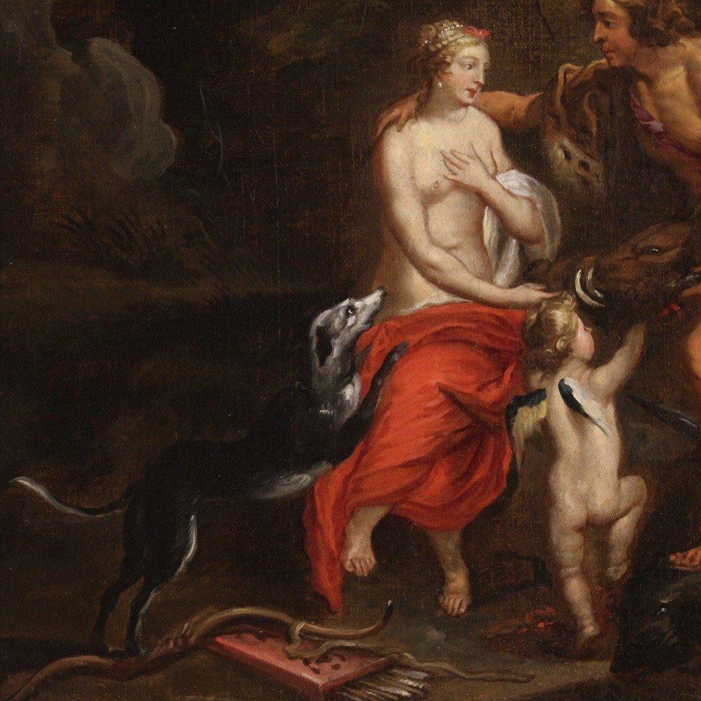 17th Century Mythological Painting, Meleager Offers The Boar's Head To Atalanta-photo-6