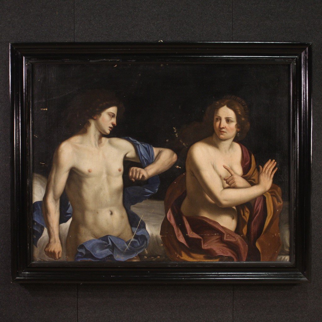 Magnifique Tableau Italien Du 17ème Siècle, Amnon Et Tamar