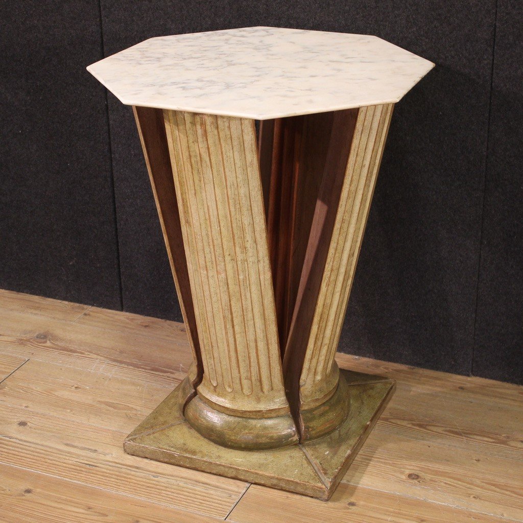 Particular Side Table With Onyx Top From The 70s-photo-3