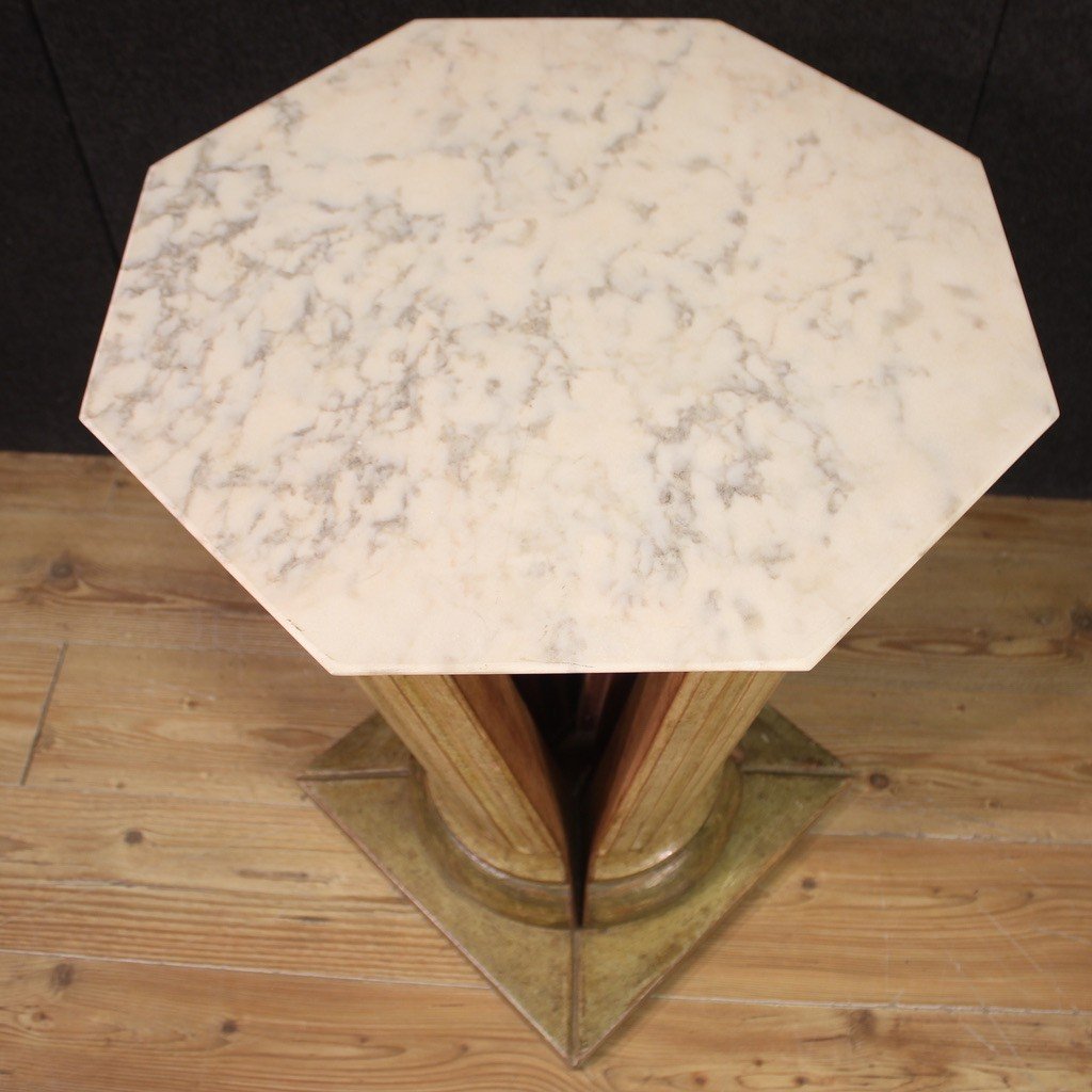 Particular Side Table With Onyx Top From The 70s-photo-3