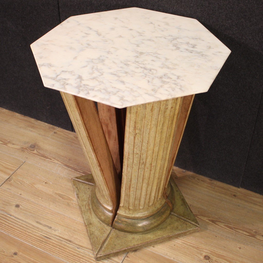 Table d'Appoint Particulière Avec Dessus En Onyx Des Années 70-photo-7