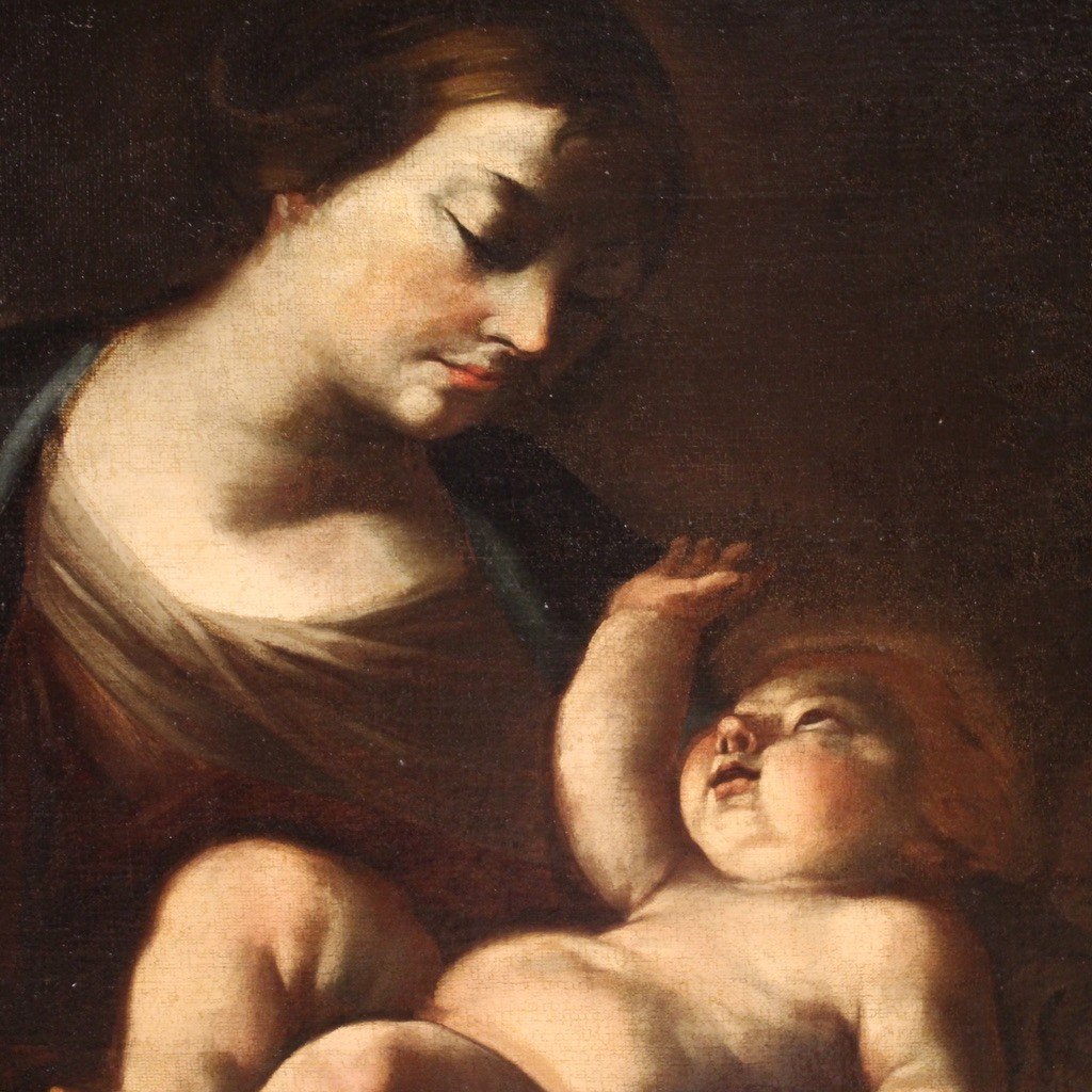 Great 17th Century Italian Painting, Holy Family-photo-3